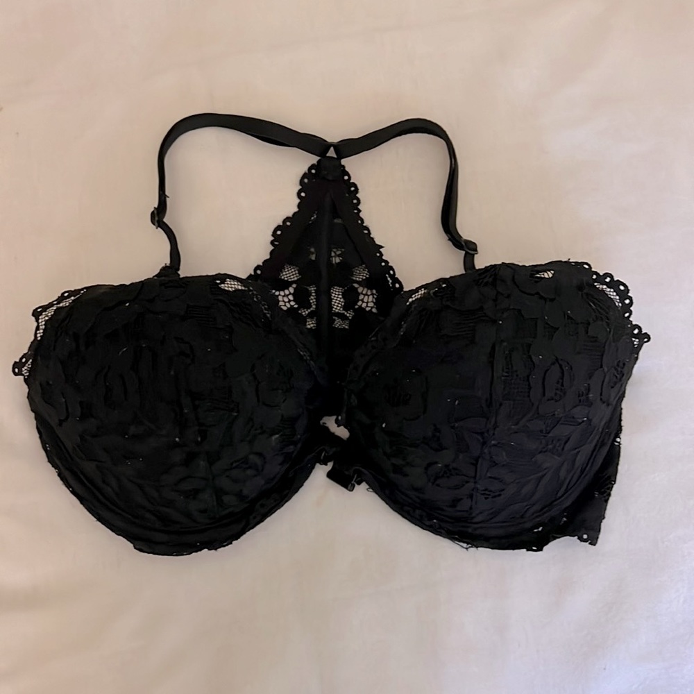 VS black lace push up bra